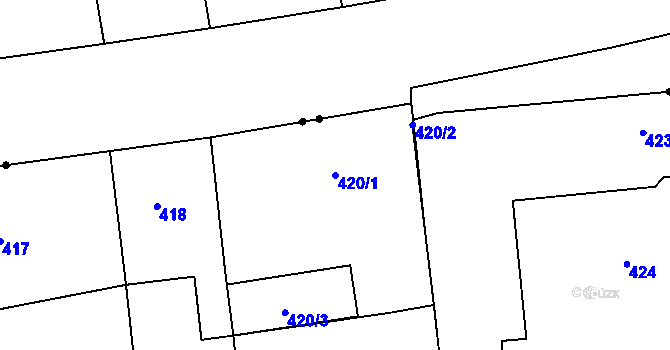 Parcela st. 420/1 v KÚ Stodůlky, Katastrální mapa