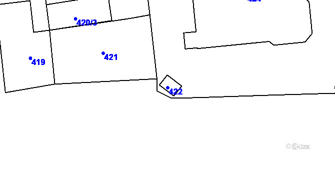 Parcela st. 422 v KÚ Stodůlky, Katastrální mapa