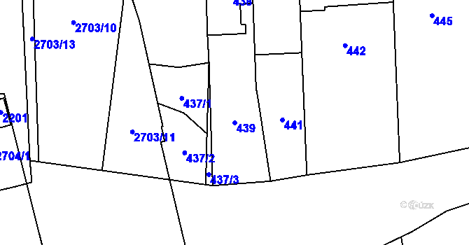Parcela st. 439 v KÚ Stodůlky, Katastrální mapa