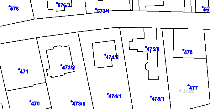 Parcela st. 474/2 v KÚ Stodůlky, Katastrální mapa