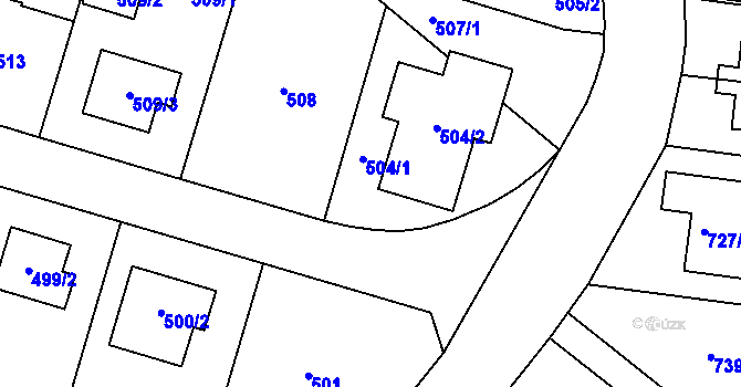 Parcela st. 504 v KÚ Stodůlky, Katastrální mapa