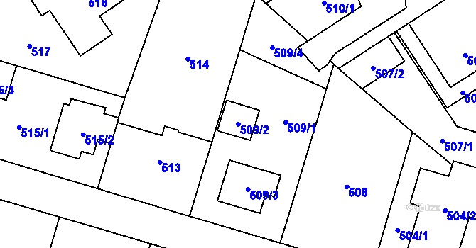 Parcela st. 509/2 v KÚ Stodůlky, Katastrální mapa