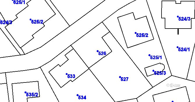 Parcela st. 526 v KÚ Stodůlky, Katastrální mapa