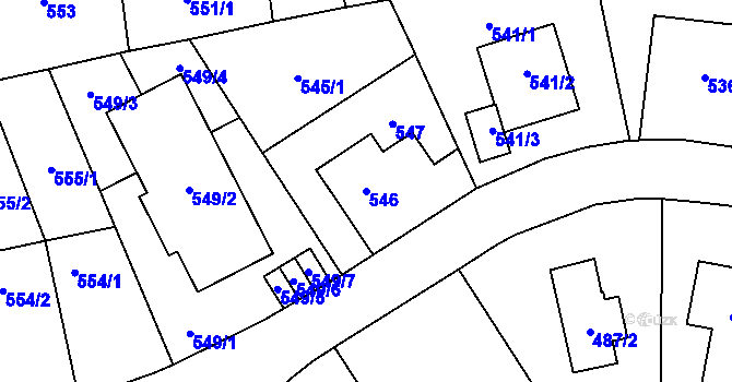 Parcela st. 546 v KÚ Stodůlky, Katastrální mapa