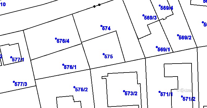 Parcela st. 575 v KÚ Stodůlky, Katastrální mapa