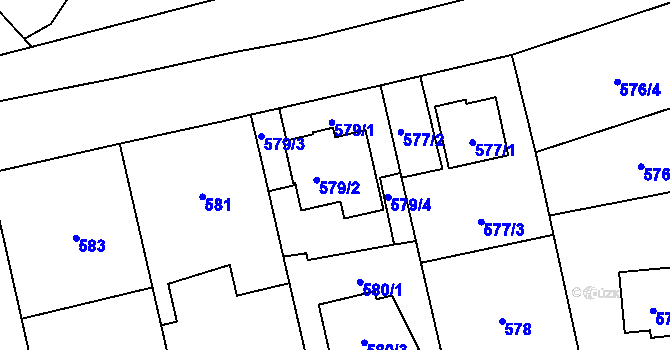 Parcela st. 579 v KÚ Stodůlky, Katastrální mapa