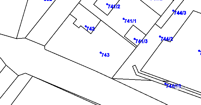 Parcela st. 743 v KÚ Stodůlky, Katastrální mapa