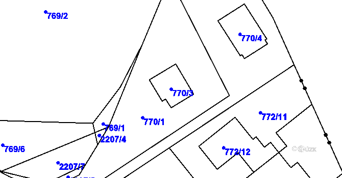 Parcela st. 770/3 v KÚ Stodůlky, Katastrální mapa
