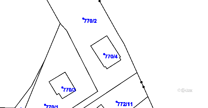 Parcela st. 770/4 v KÚ Stodůlky, Katastrální mapa