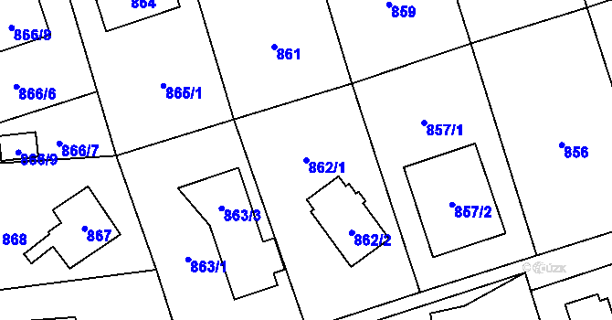 Parcela st. 862/1 v KÚ Stodůlky, Katastrální mapa