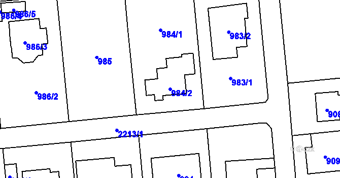 Parcela st. 984/2 v KÚ Stodůlky, Katastrální mapa