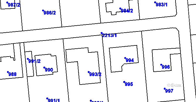 Parcela st. 992 v KÚ Stodůlky, Katastrální mapa