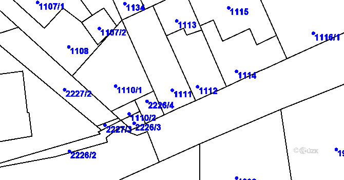 Parcela st. 1111 v KÚ Stodůlky, Katastrální mapa