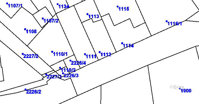 Parcela st. 1112 v KÚ Stodůlky, Katastrální mapa