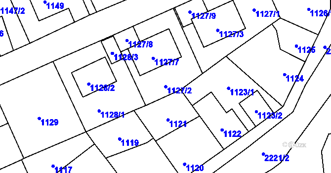 Parcela st. 1127/2 v KÚ Stodůlky, Katastrální mapa