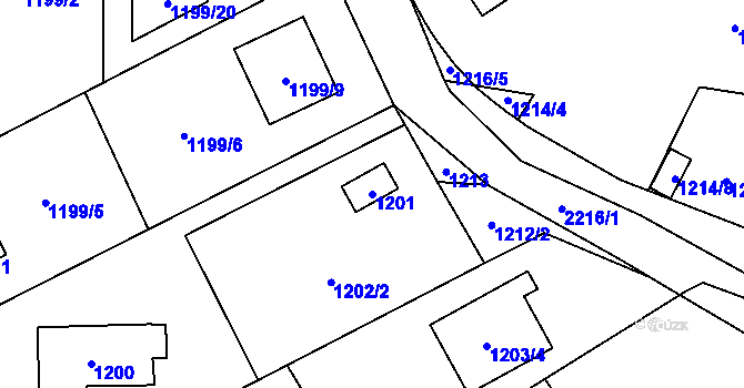 Parcela st. 1201 v KÚ Stodůlky, Katastrální mapa