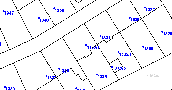 Parcela st. 1333/1 v KÚ Stodůlky, Katastrální mapa