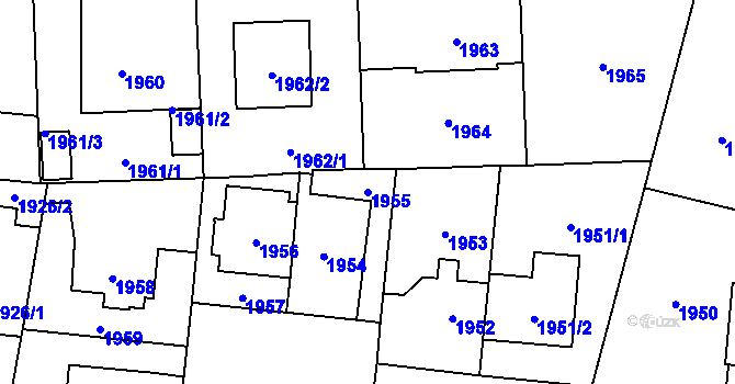 Parcela st. 1955 v KÚ Stodůlky, Katastrální mapa