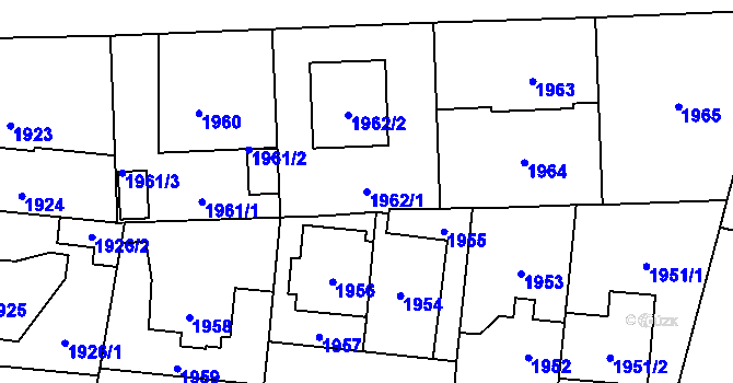 Parcela st. 1962/1 v KÚ Stodůlky, Katastrální mapa