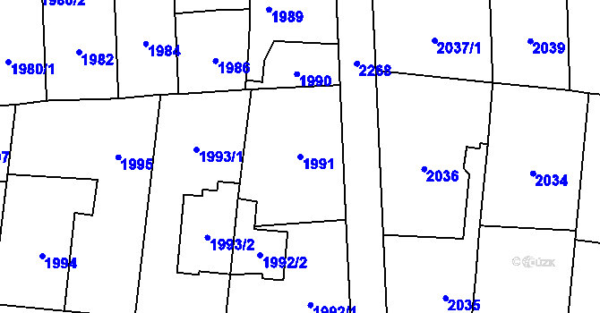 Parcela st. 1991 v KÚ Stodůlky, Katastrální mapa