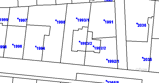 Parcela st. 1993/2 v KÚ Stodůlky, Katastrální mapa