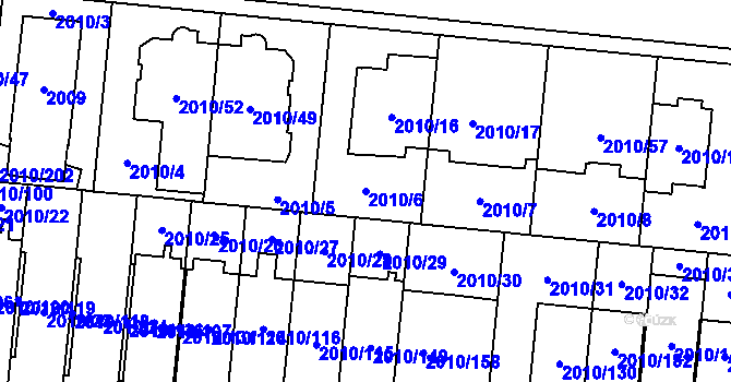 Parcela st. 2010/6 v KÚ Stodůlky, Katastrální mapa