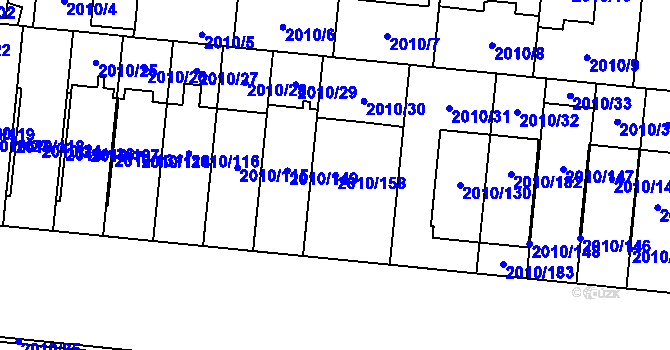 Parcela st. 2010/158 v KÚ Stodůlky, Katastrální mapa