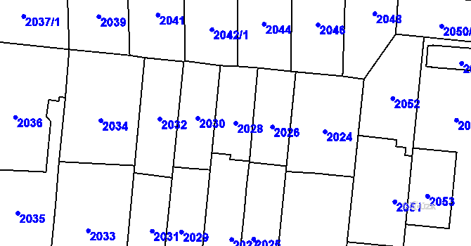 Parcela st. 2028 v KÚ Stodůlky, Katastrální mapa