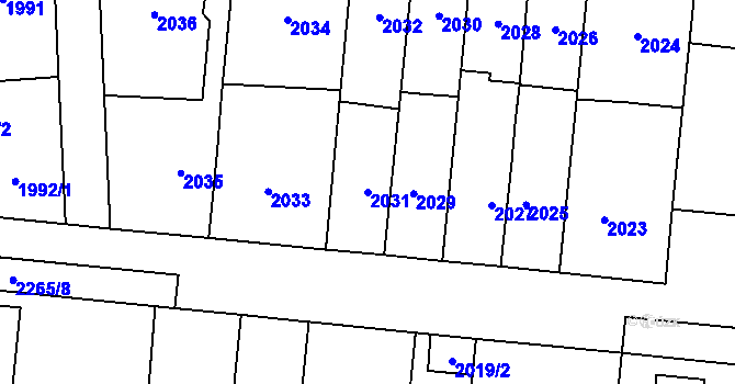 Parcela st. 2031 v KÚ Stodůlky, Katastrální mapa