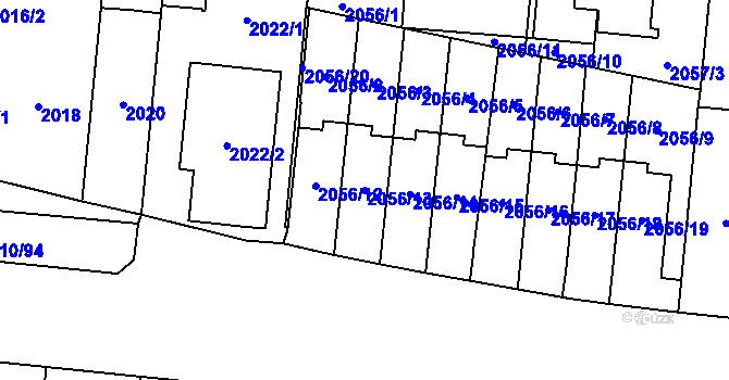 Parcela st. 2056/13 v KÚ Stodůlky, Katastrální mapa