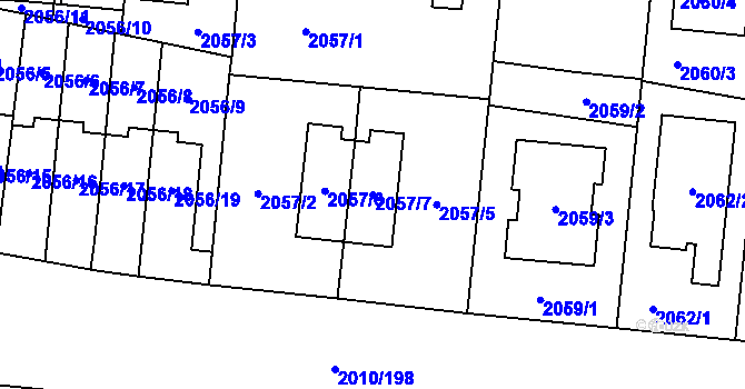 Parcela st. 2057/7 v KÚ Stodůlky, Katastrální mapa