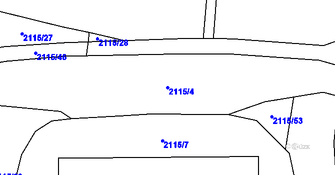 Parcela st. 2115/4 v KÚ Stodůlky, Katastrální mapa