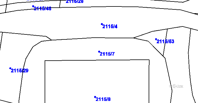 Parcela st. 2115/7 v KÚ Stodůlky, Katastrální mapa