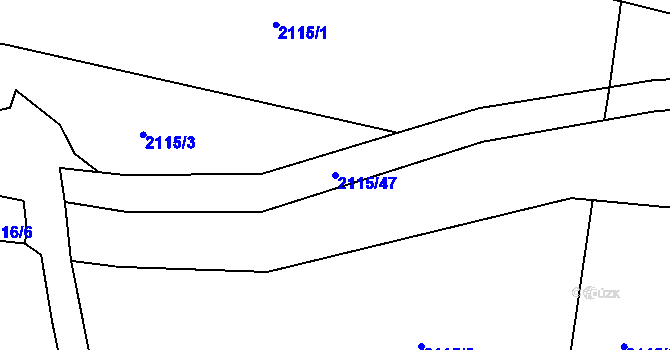 Parcela st. 2115/47 v KÚ Stodůlky, Katastrální mapa