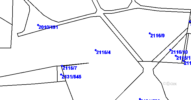 Parcela st. 2116/4 v KÚ Stodůlky, Katastrální mapa