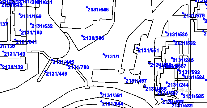 Parcela st. 2131/1 v KÚ Stodůlky, Katastrální mapa