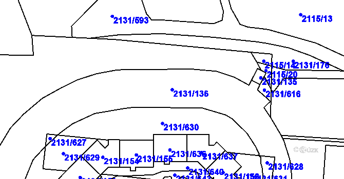 Parcela st. 2131/136 v KÚ Stodůlky, Katastrální mapa