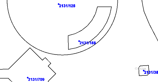 Parcela st. 2131/188 v KÚ Stodůlky, Katastrální mapa