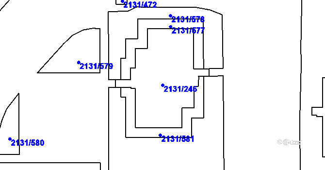 Parcela st. 2131/246 v KÚ Stodůlky, Katastrální mapa