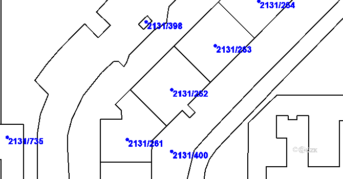 Parcela st. 2131/262 v KÚ Stodůlky, Katastrální mapa