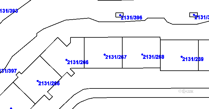 Parcela st. 2131/267 v KÚ Stodůlky, Katastrální mapa