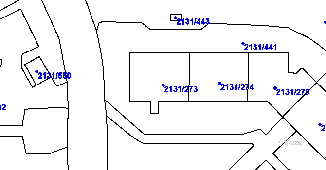 Parcela st. 2131/273 v KÚ Stodůlky, Katastrální mapa