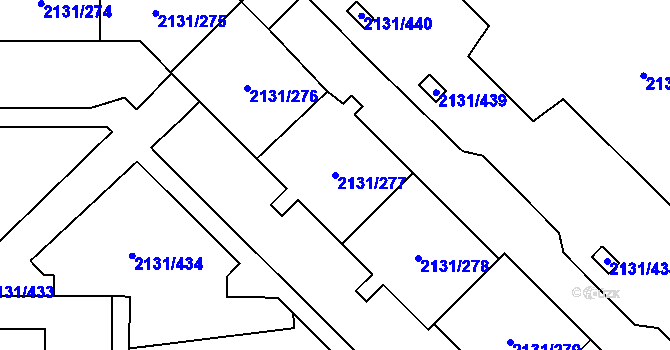 Parcela st. 2131/277 v KÚ Stodůlky, Katastrální mapa