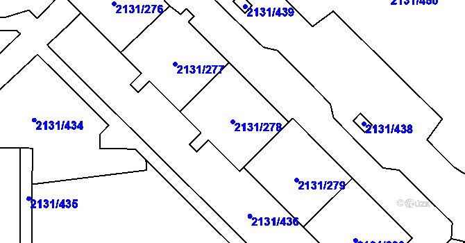 Parcela st. 2131/278 v KÚ Stodůlky, Katastrální mapa