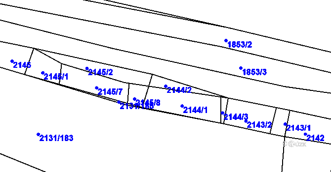 Parcela st. 2144/2 v KÚ Stodůlky, Katastrální mapa