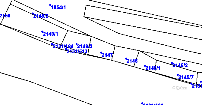 Parcela st. 2147 v KÚ Stodůlky, Katastrální mapa