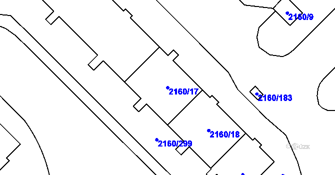 Parcela st. 2160/17 v KÚ Stodůlky, Katastrální mapa