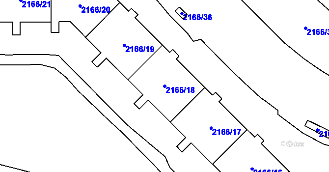 Parcela st. 2166/18 v KÚ Stodůlky, Katastrální mapa