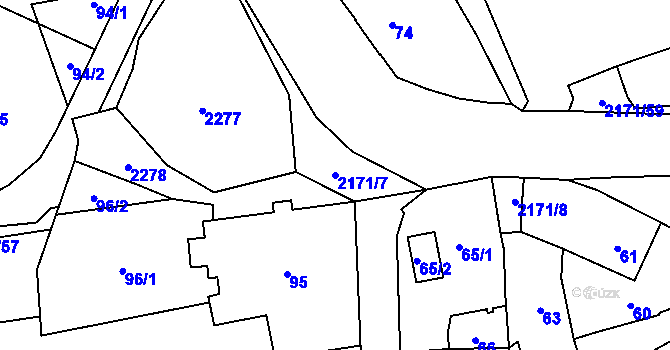 Parcela st. 2171/7 v KÚ Stodůlky, Katastrální mapa