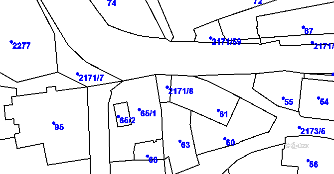 Parcela st. 2171/8 v KÚ Stodůlky, Katastrální mapa